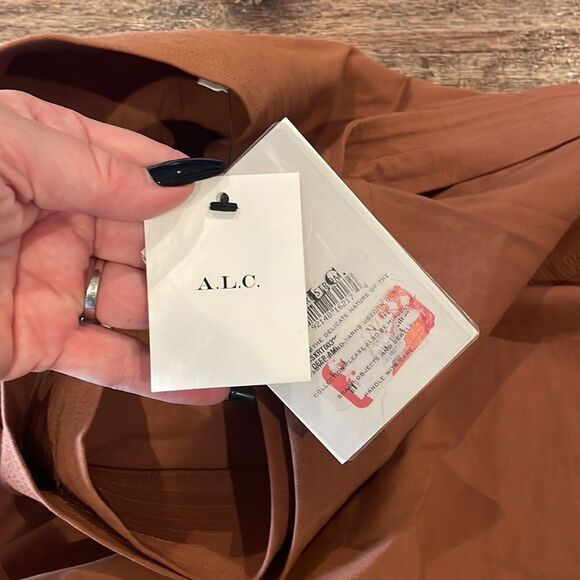 ?ALC Adelaide side tie wrap skirt deep Amber new without tags - Picture 5 of 11